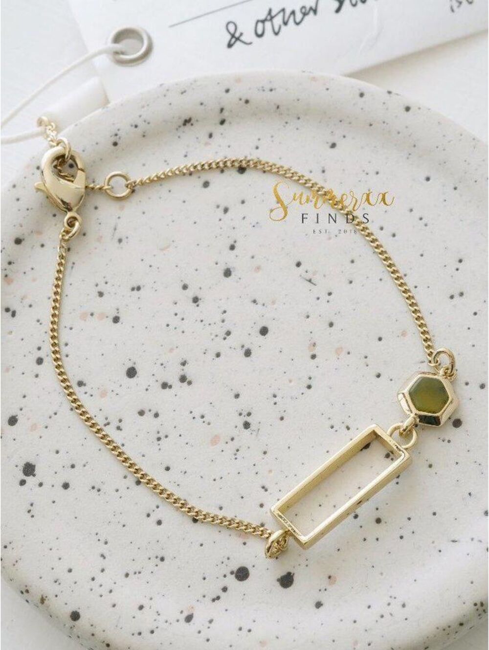 & Other Stories Hexagon Stone Bracelet
